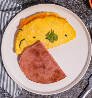 Cheddar Omelet & Canadian Bacon